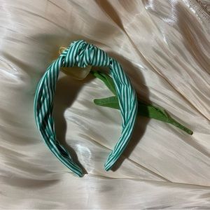 NWOT J.Crew Green and White Stripes Headband